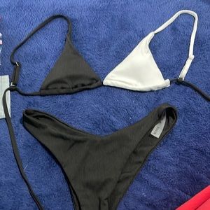 Black and White Bathing Suit Set